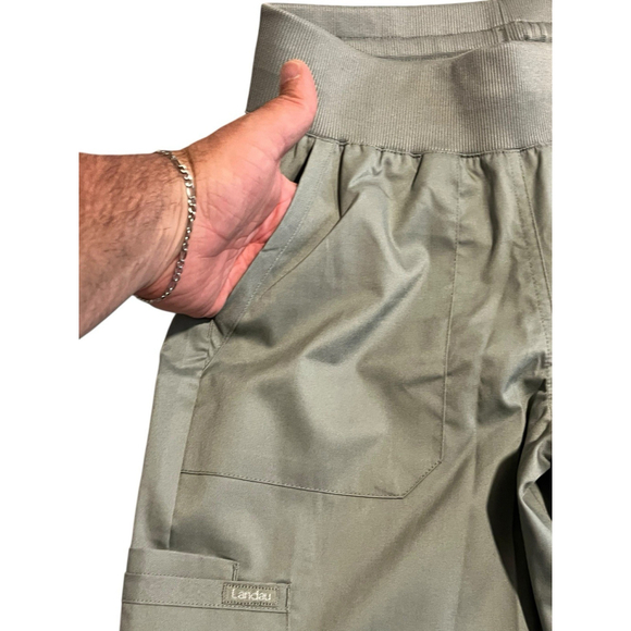 Landau Scrubs Womens XS Proflex Flat Front Cargo Jogger Seagrass Stretch NWT - Picture 6 of 12